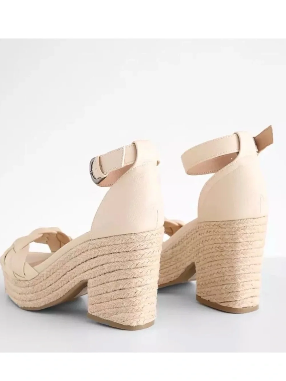 Oasis Society Braided Cream Espadrille Wedge Sandals 10 NWOT